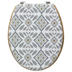 ATMOSPHERA Abattant WC bois (36 x 42,5 cm) Hapache Multicolore Blanc Best