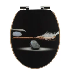 TENDANCE Abattant WC frein de chute 18 pouces MDF Plenitude Noir Sale