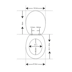 TENDANCE Abattant WC frein de chute 18 pouces MDF Plenitude Noir Sale