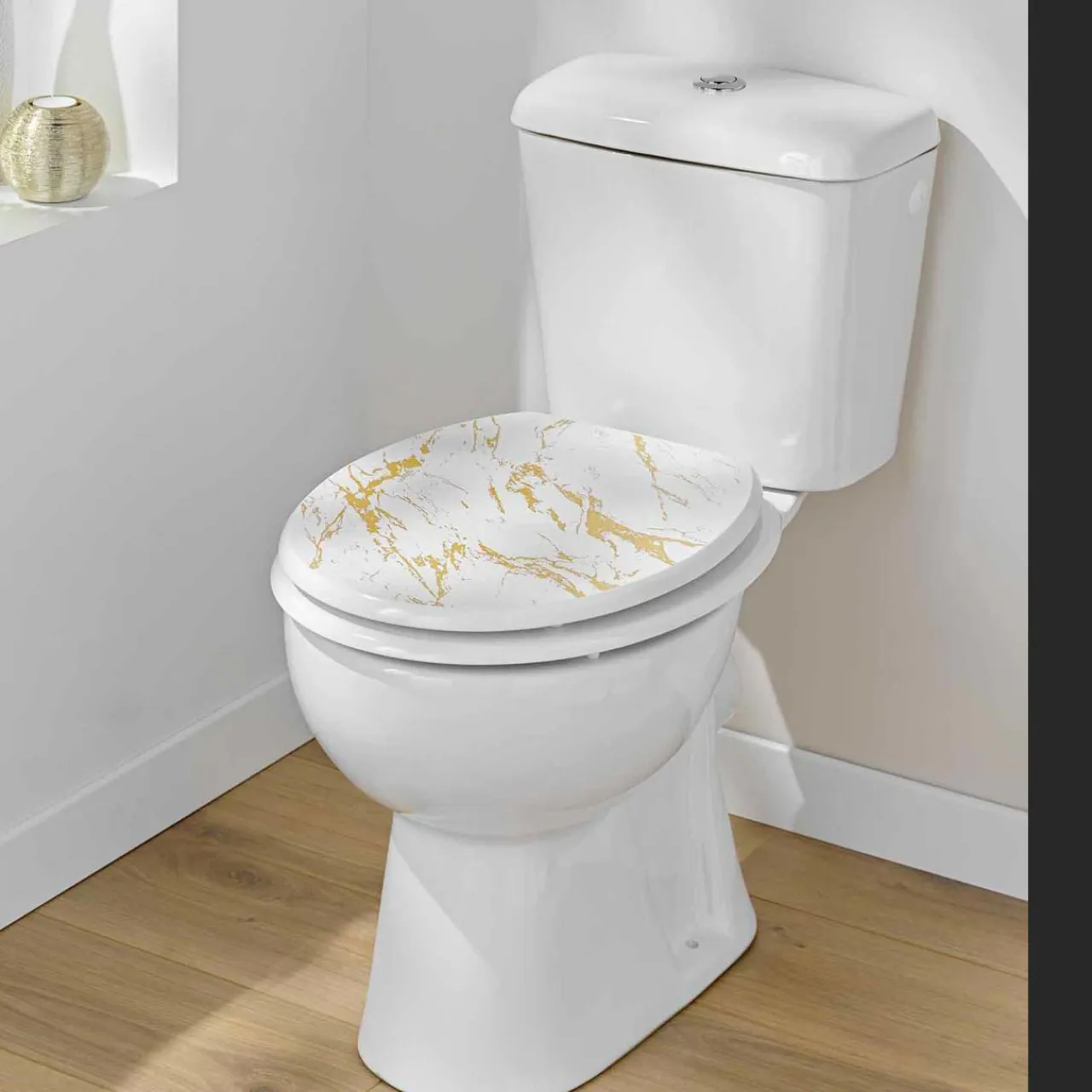 douceur d'intu017drieur Abattant WC 18 pouces MDF effet marbre Aquamarbre Blanc Online