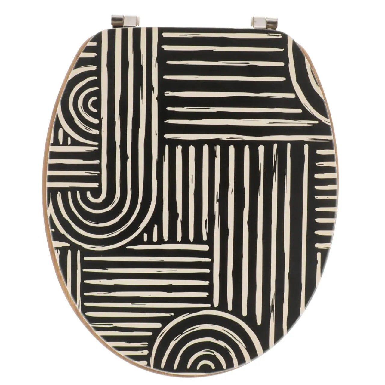 TENDANCE Abattant WC 18 pouces MDF Ethnic Vibes Noir Sale