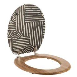 TENDANCE Abattant WC 18 pouces MDF Ethnic Vibes Noir Sale