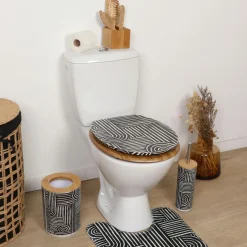 TENDANCE Abattant WC 18 pouces MDF Ethnic Vibes Noir Sale