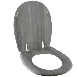TENDANCE Abattant WC 18 pouces MDF Façon Lambris Gris Discount
