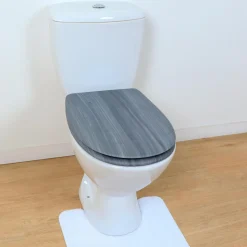 TENDANCE Abattant WC 18 pouces MDF Façon Lambris Gris Discount