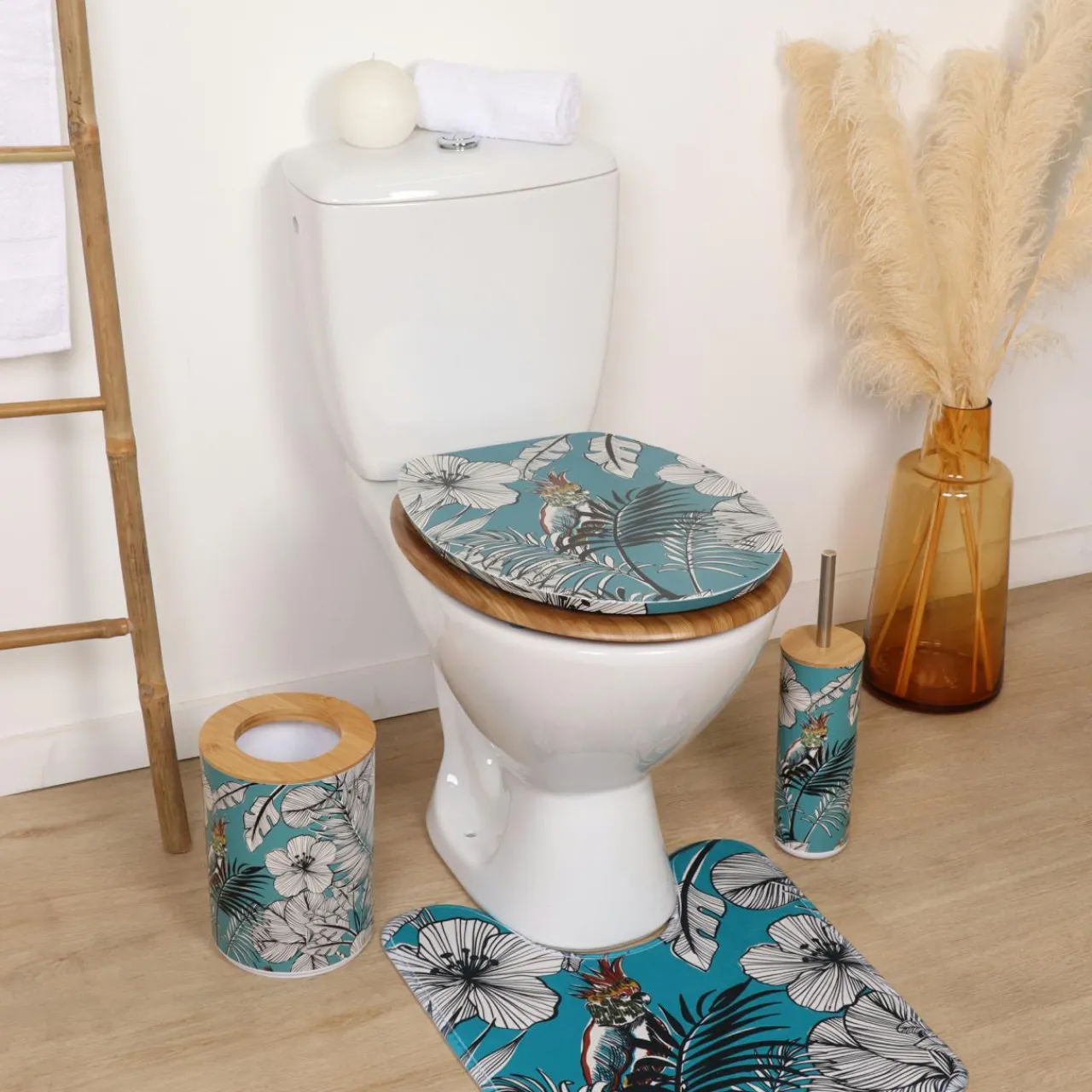 TENDANCE Abattant WC 18 pouces MDF Jungle Fever Bleu Clearance