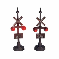 LEMAX Accessoire Lot de 2 feux de chemin de fer à piles Sale
