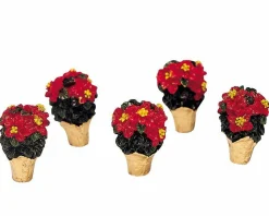 LEMAX Accessoire Lot de 5 Poinsettias Clearance