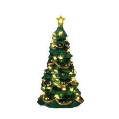 LEMAX Accessoire lumineux (H12,5 cm) Sapin de Noël joyeux Blanc chaud Discount