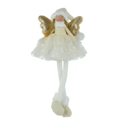 KAEMINGK Ange de Noël jambes souples (H60 cm) Stella Crème et Or Best