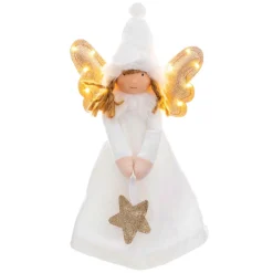 Feeric Lights & Christmas Ange de Noël lumineux (H28 cm) Ailes scintillantes Blanc Best