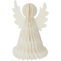 KOOPMAN Ange lumineux à piles 6 LED (H50 cm) Papier fermeture magnétique Blanc Outlet
