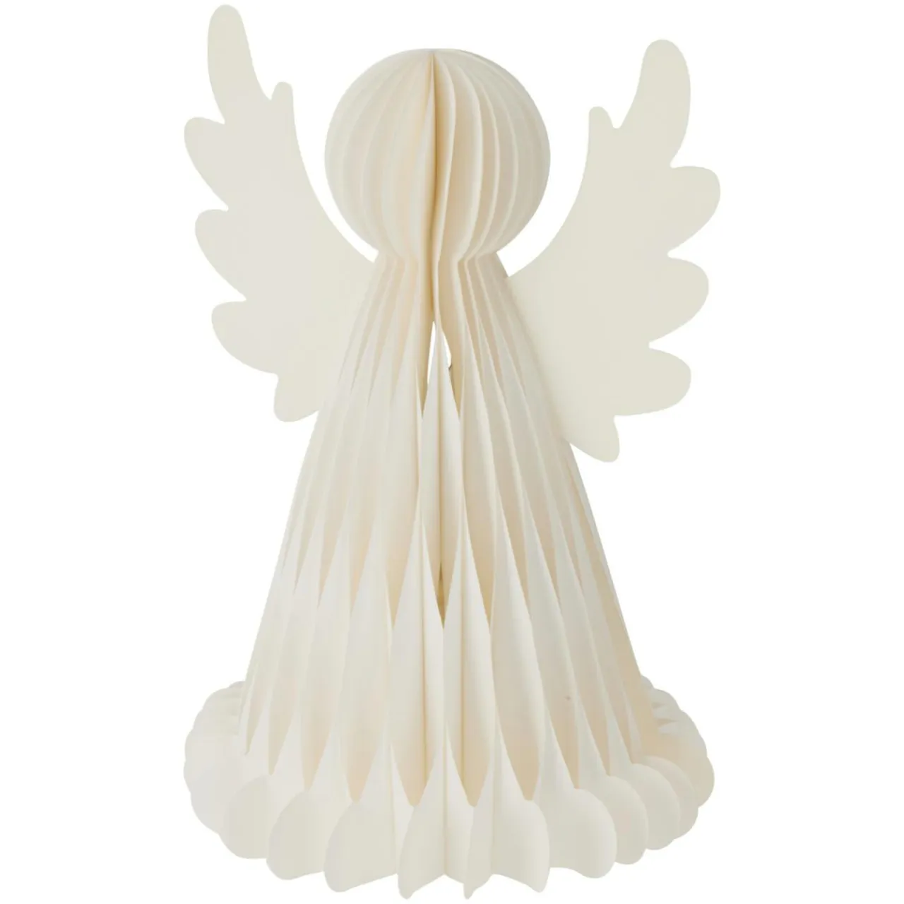 KOOPMAN Ange lumineux à piles 6 LED (H50 cm) Papier fermeture magnétique Blanc Outlet