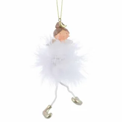 KAEMINGK Ange à suspendre (H14 cm) Danseuse Blanc Clearance