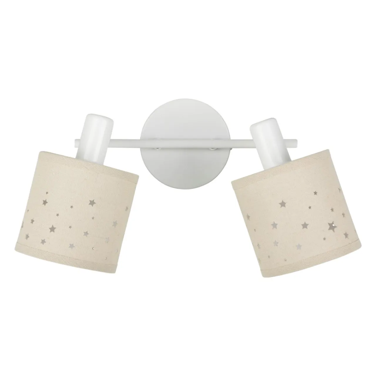 OSTARIA Applique murale 2 abat-jour orientables métal et lin (30 x 17 cm) Estrella Beige