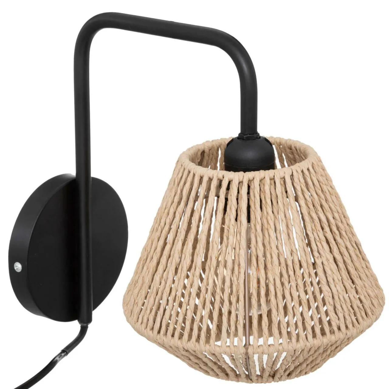 ATMOSPHERA Applique murale en corde (H25 cm) Jily et beige Noir Outlet