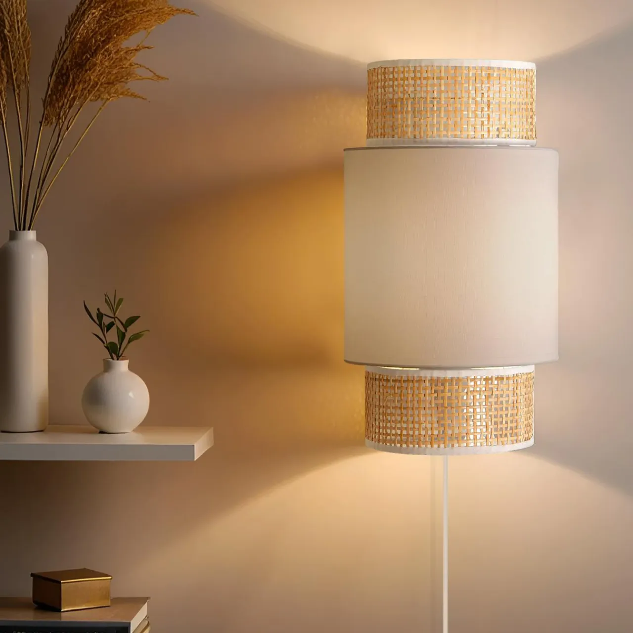 OSTARIA Applique murale en rotin (H33 cm) Luz Beige Sale