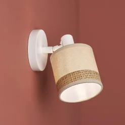 OSTARIA Applique murale orientable métal et rotin (10 x 17,5 cm) Bohemia Beige Best