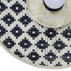 EMINZA Applique murale ronde en bambou (D50 cm) Marioka et naturel Noir Clearance