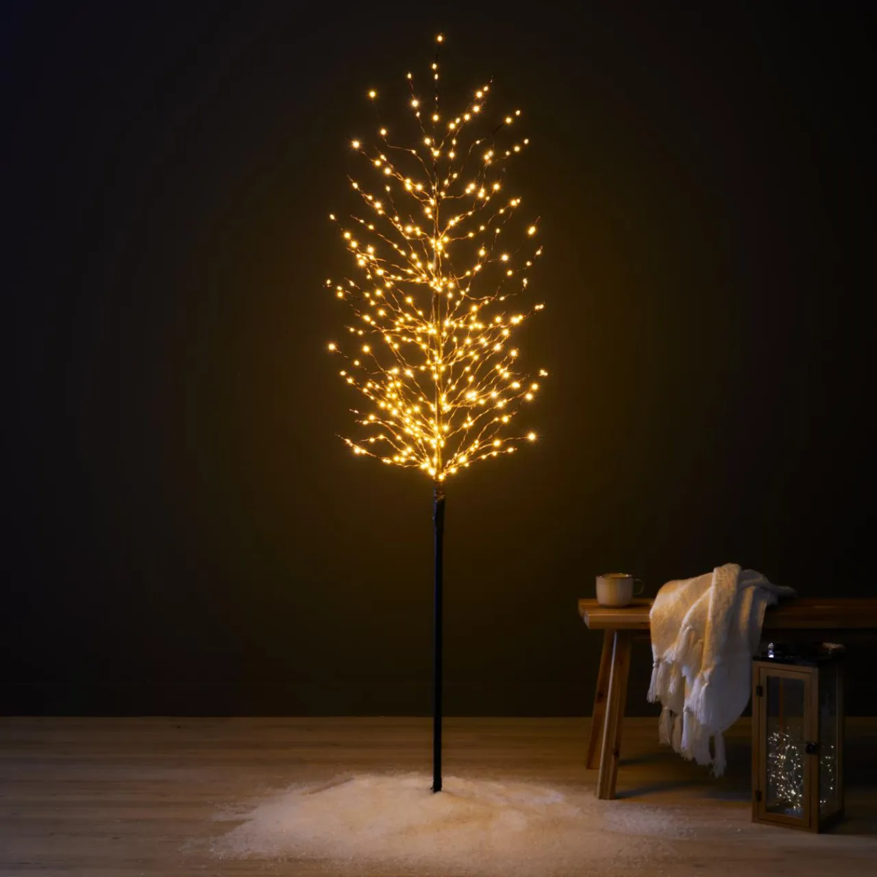 EMINZA Arbre lumineux 360 LED (H180 cm) Bouleau d'hiver Blanc Chaud doré Hot