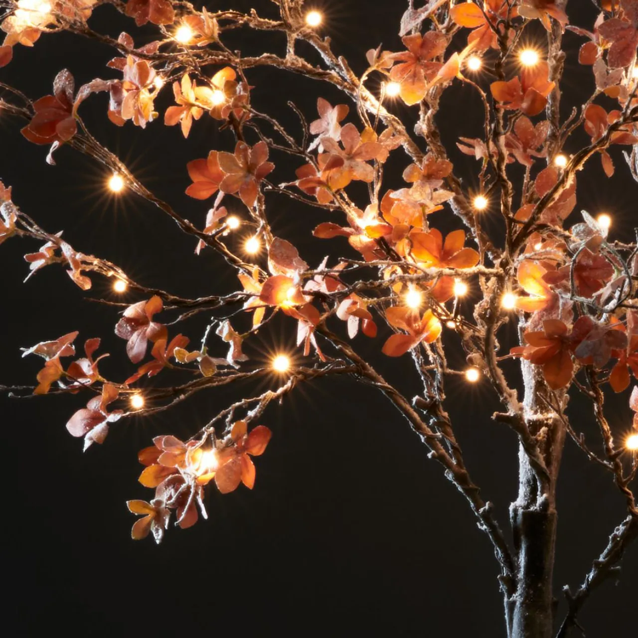 EMINZA Arbre lumineux 96 LED (H180 cm) Chêne enneigé Blanc chaud
