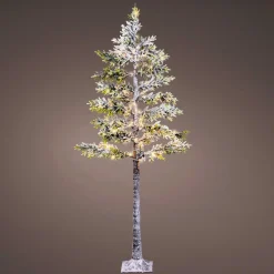 EMINZA Arbre lumineux 96 LED (H180 cm) Épicéa branches givrées Blanc chaud Sale