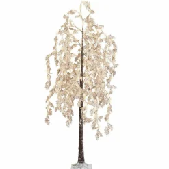 EMINZA Arbre lumineux 600 LED (H200 cm) Saule pleureur Fleur Blanc Blanc chaud Hot