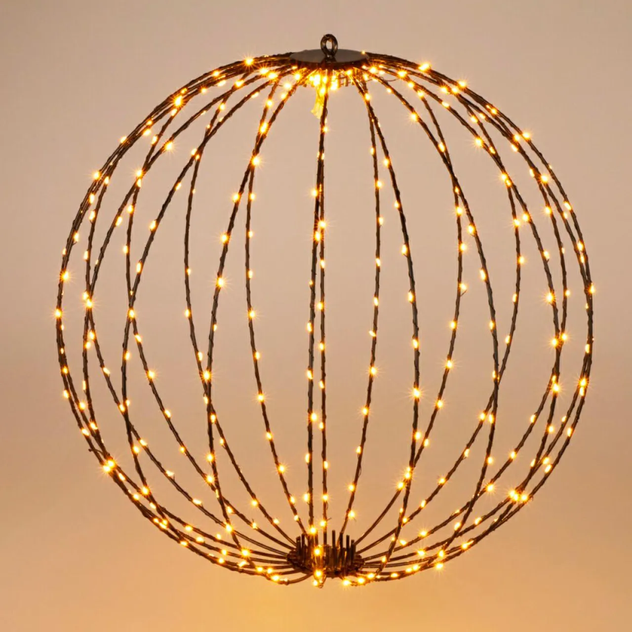 KOOPMAN Ballon de Noël lumineux 320 LED (D50 cm) Blanc chaud