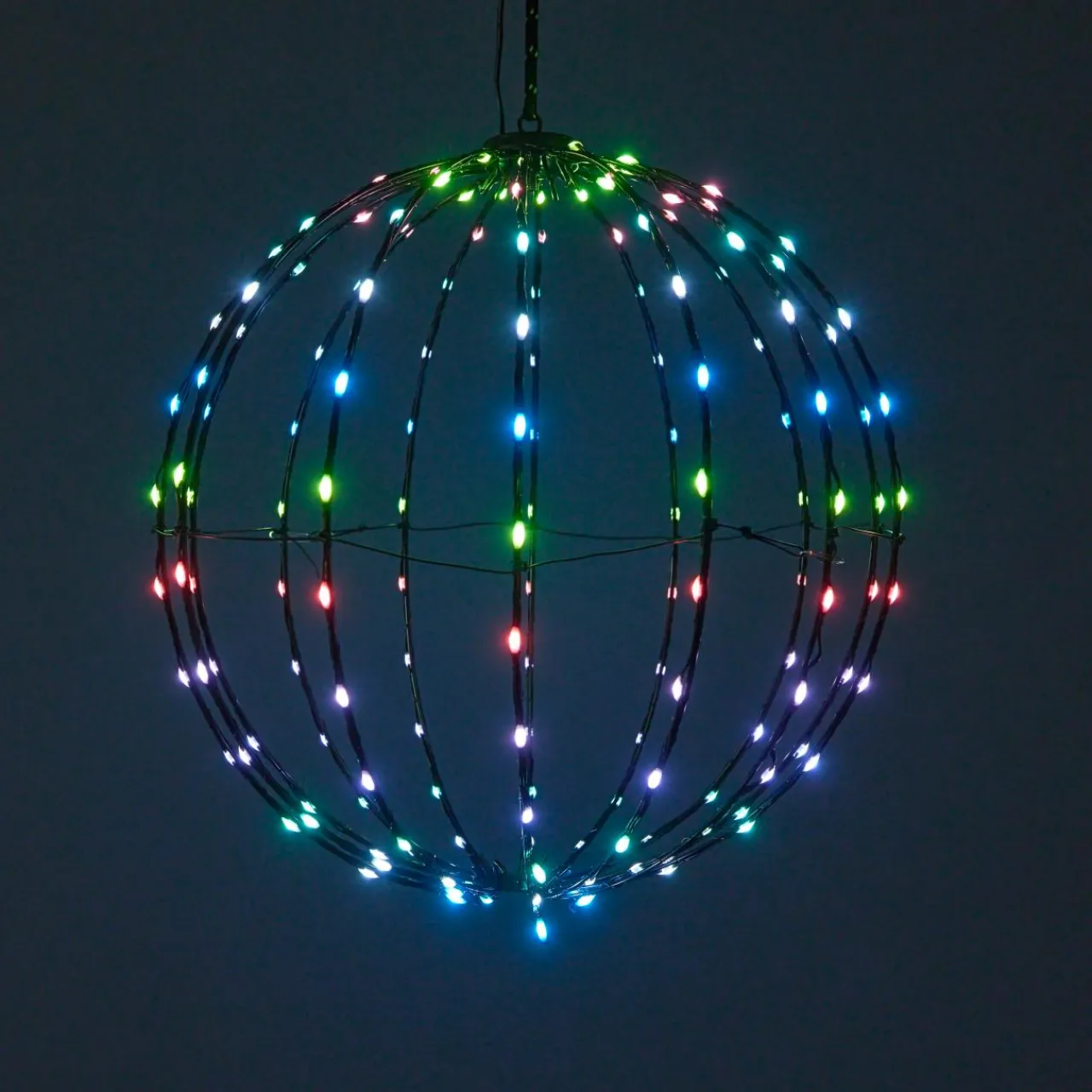 KOOPMAN Ballon lumineux Digital 168 LED (D40 cm) Pliable Multicolore Discount