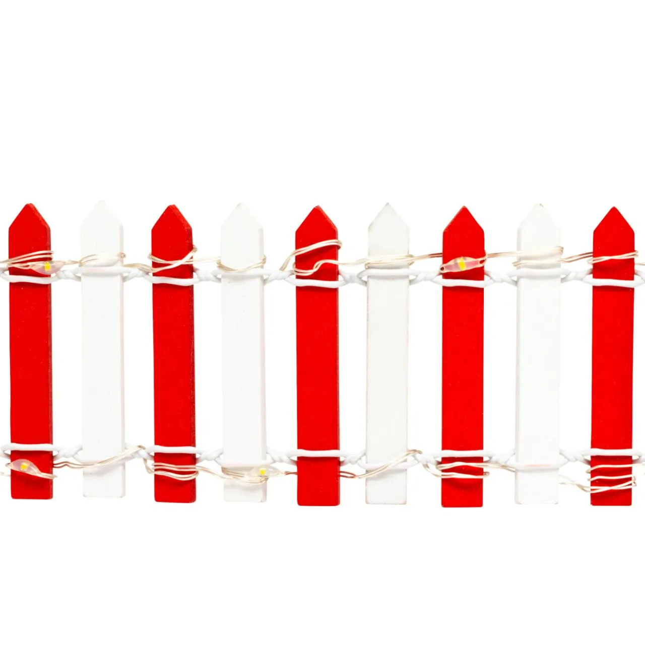 JJA Barrière en bois lumineuse (H9 cm) pour village Rouge Discount