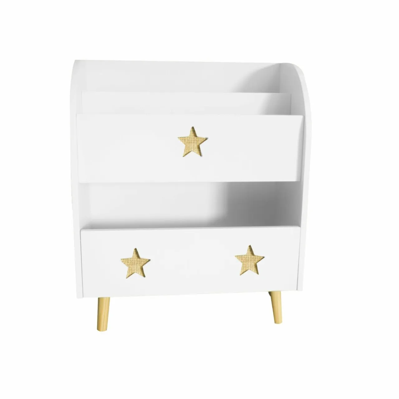 EMINZA Bibliothèque enfant bois (H72 cm) Stars he Blanc Hot