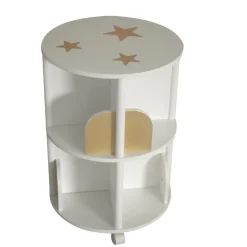 EMINZA Bibliothèque à roulettes enfant bois (H59 cm) Stars he Blanc Best