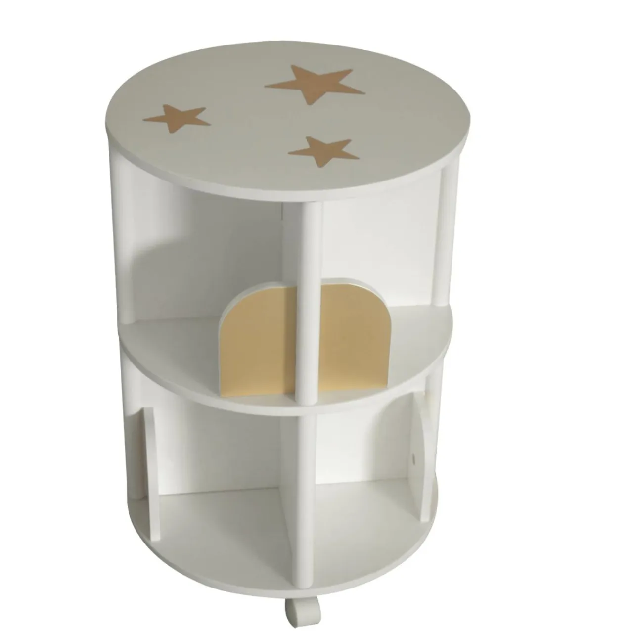 EMINZA Bibliothèque à roulettes enfant bois (H59 cm) Stars he Blanc Best