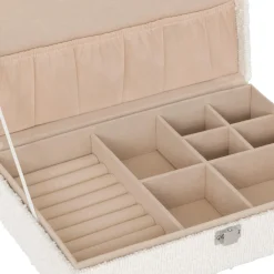 Atmosphera, cru017dateur d'intu017drieur Boite à bijoux bouclette (28 x 19 cm) Loe he Blanc New