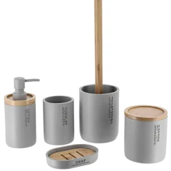 TENDANCE Boite à coton Purebamboo Gris clair Discount