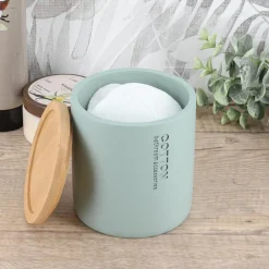 TENDANCE Boite à coton Purebamboo Vert Eucalyptus