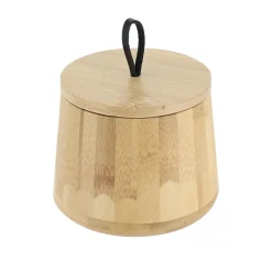 TENDANCE Boite à coton ronde en bambou (D11 cm) Hawaï Naturel Hot
