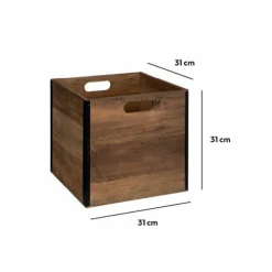5 Five Simply Smart Boite de rangement (31 x 31 x 31 cm) Mano foncé Bois