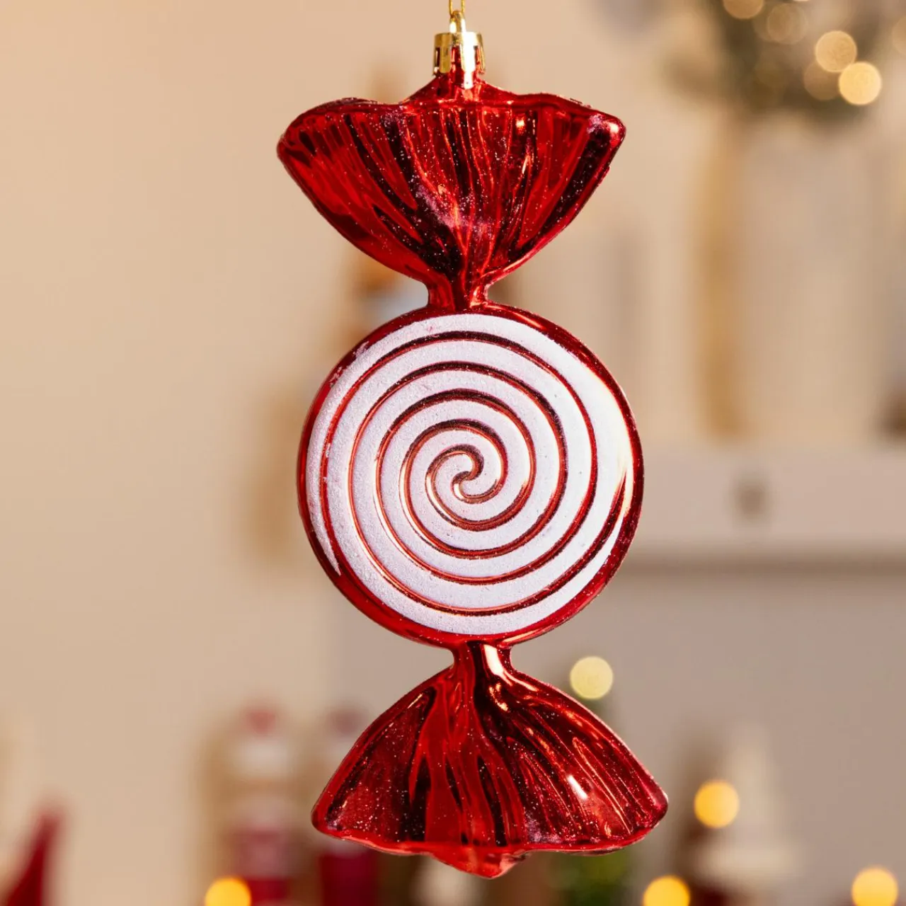 KAEMINGK Bonbon à suspendre (H18 cm) Hélice pailleté Rouge Best