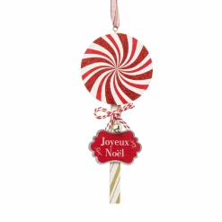 Feeric Lights & Christmas Bonbon à suspendre (H22 cm) Sucette spirale Rouge Hot