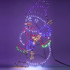 KOOPMAN Bonhomme de neige 326 LED (H90 cm) Néon effet flash Multicolore Clearance
