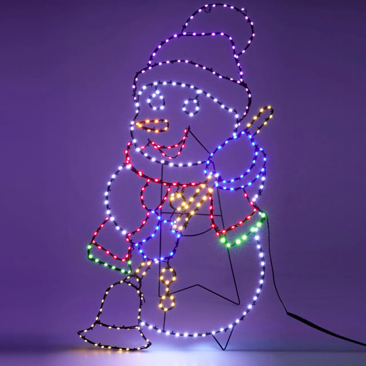 KOOPMAN Bonhomme de neige 326 LED (H90 cm) Néon effet flash Multicolore Clearance