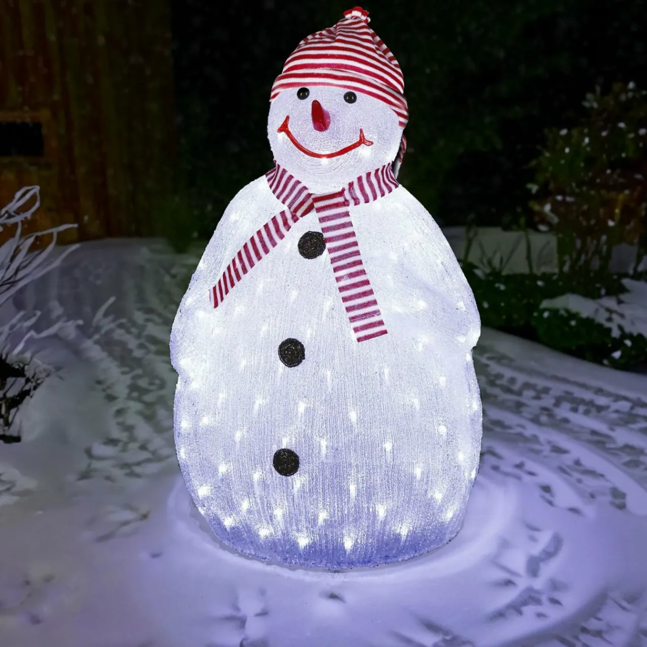 Feeric Lights & Christmas Bonhomme de neige lumineux 160 LED (H80 cm) Topek Blanc froid New