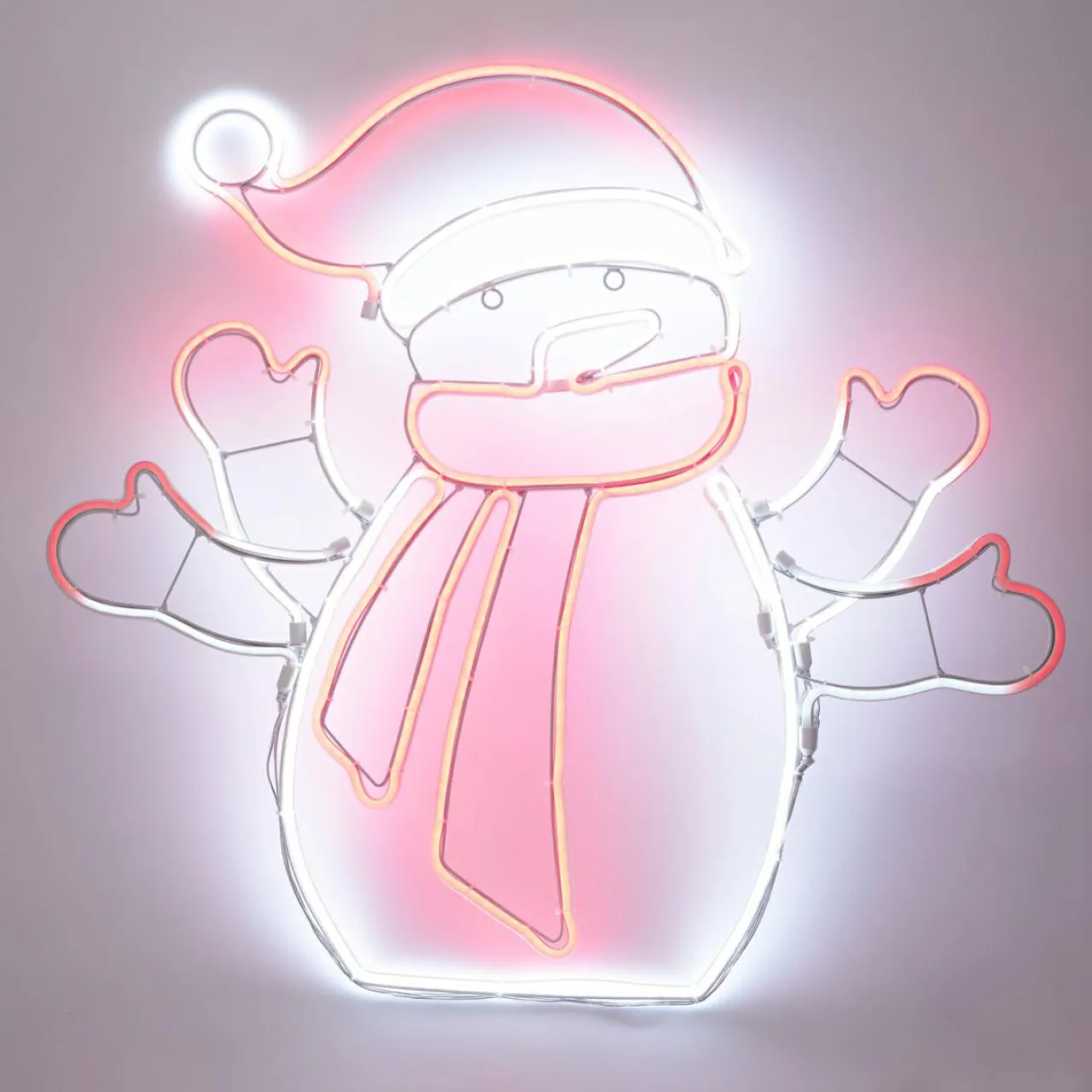 KOOPMAN Bonhomme de neige lumineux 588 LED (H61 cm) Néon Moov light Multicolore Clearance