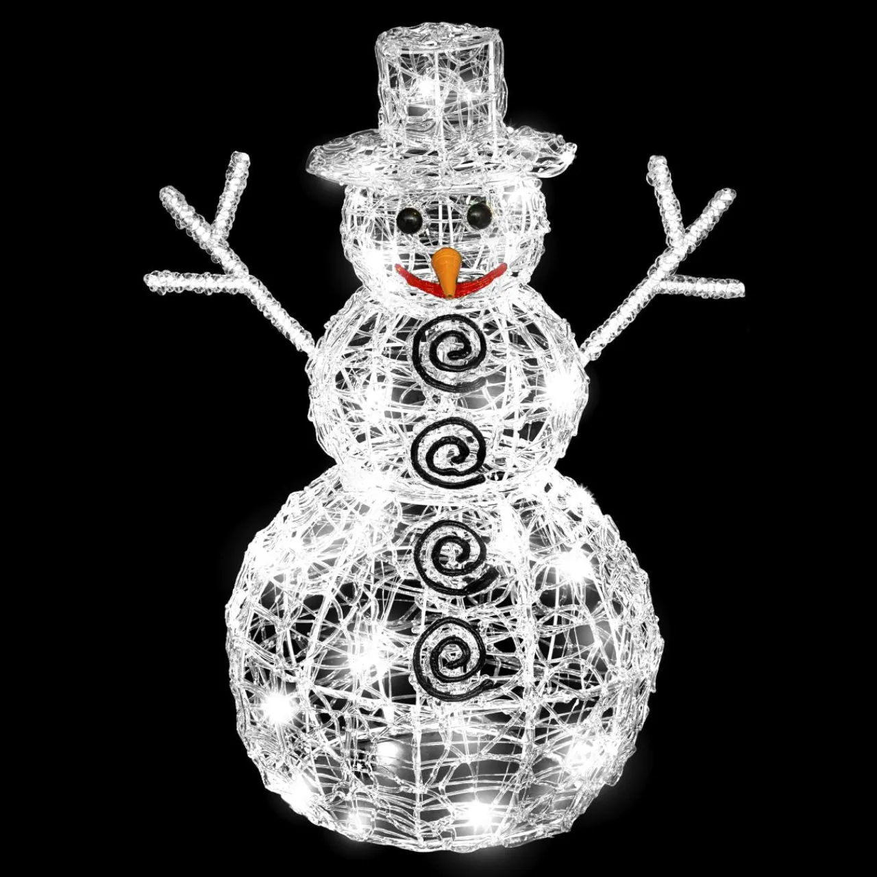 Feeric Lights & Christmas Bonhomme de neige lumineux 96 LED (H60 cm) Edmond Blanc froid Outlet