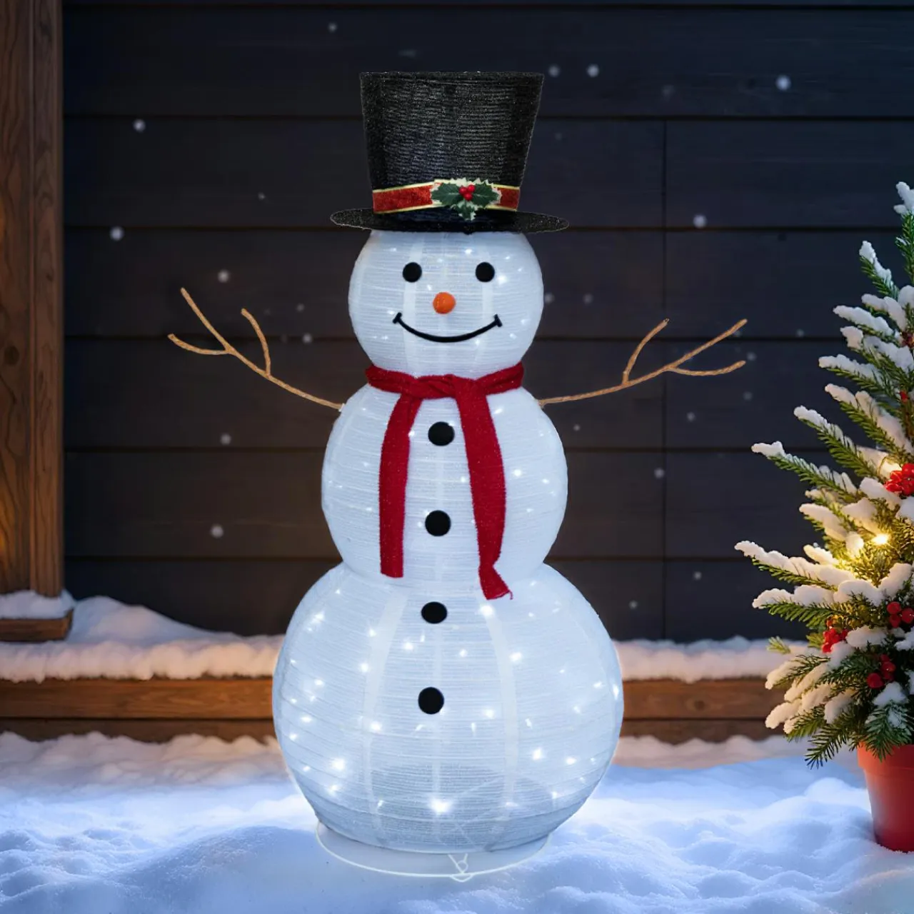 FEERIC LIGHTS Bonhomme de neige lumineux 100 LED (H120 cm) Stan Blanc froid Online