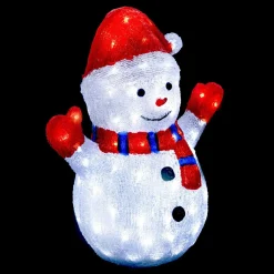 Feeric Lights & Christmas Bonhomme de neige solaire 90 LED (H48 cm) Frosty Blanc chaud Hot