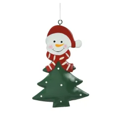 KAEMINGK Bonhomme de neige à suspendre en métal (H12 cm) Sapin et pois Vert