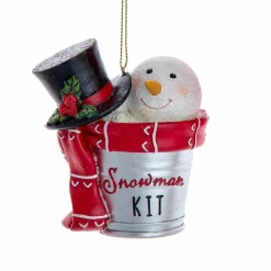 CHRISTMAS INSPIRATIONS Bonhomme de neige à suspendre (H7,50 cm) Snowman Rouge Outlet