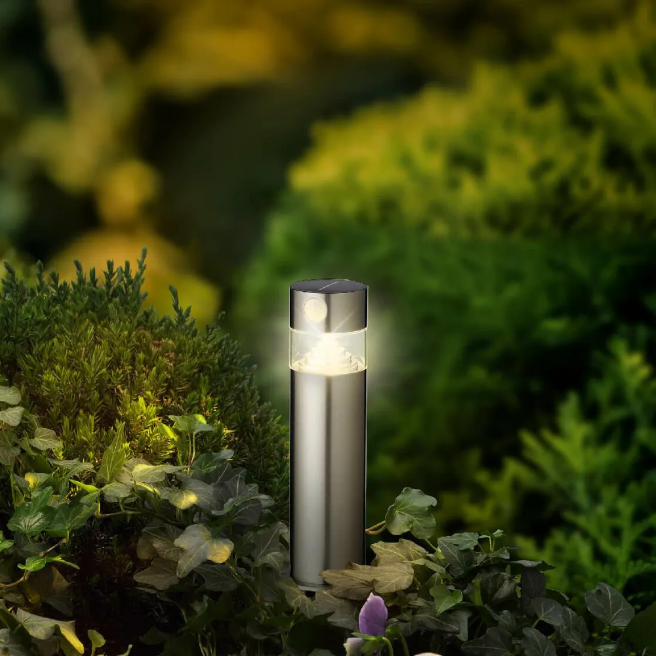 #N/A Borne de jardin solaire 150 lumens (H30 cm) Premium Argent Gris Discount